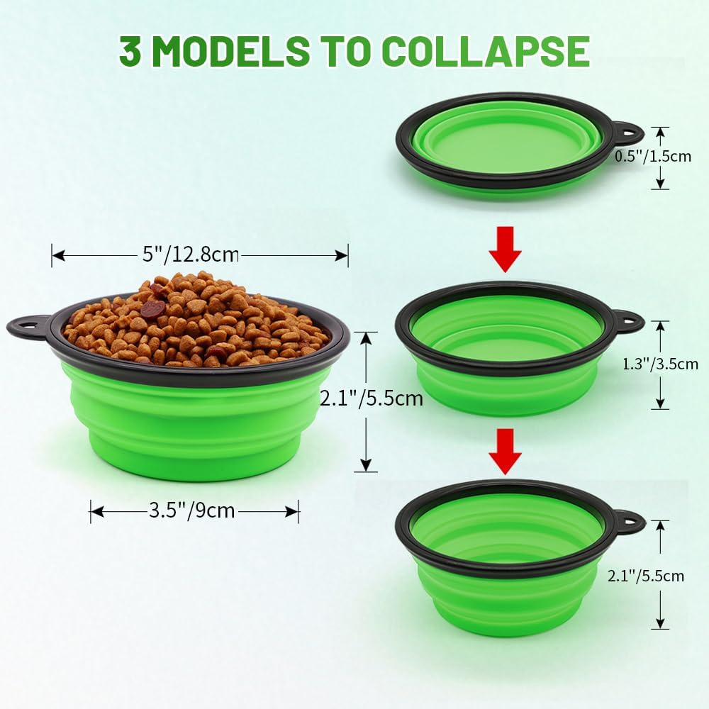 Foldable Travel Pet Bowls (2-Pack)